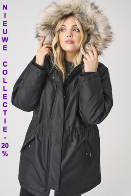ONLY eco parka jas met bontkraag