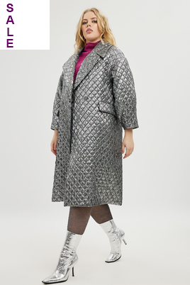 Mat fashion jas zilver look
