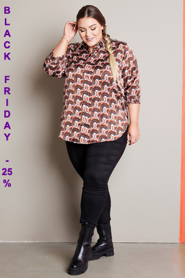 No.1 by OX blouse print satijn