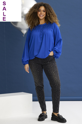 ZHENZI jeans Stomp glitter steentjes