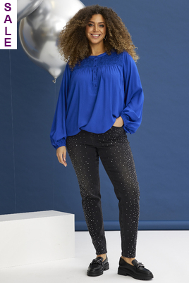 ZHENZI jeans Stomp glitter steentjes
