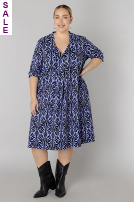 COLLETTA jurk V hals print