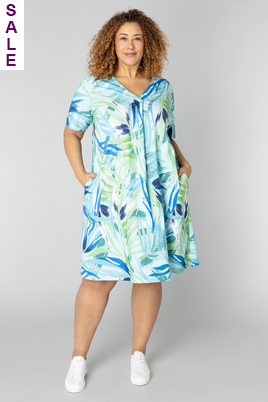 COLLETTA jurk travel V hals overslag