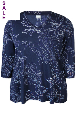 ZHENZI blouse V hals print