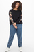 BLACK/Sleeve print
