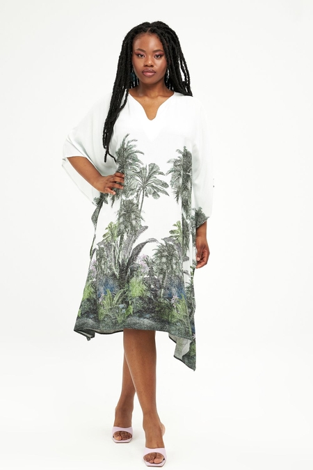 Mat fashion jurk tropische print