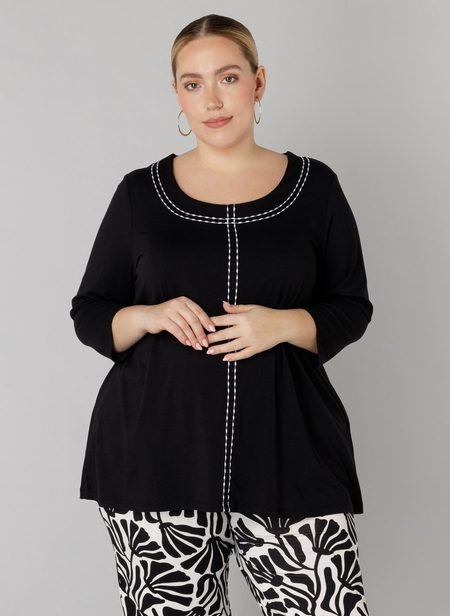 COLLETTA shirt witte stiksels