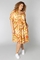 COLLETTA jurk travel print geel oran