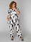 COLLETTA broek zwart wit travel prin