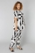COLLETTA broek zwart wit travel prin