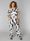 COLLETTA shirt zwart wit travel prin