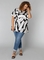 COLLETTA shirt zwart wit travel prin