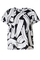 COLLETTA shirt zwart wit travel prin