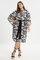 Mat Fashion jurk zwart wit print