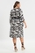 Mat Fashion jurk zwart wit print