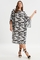Mat Fashion jurk zwart wit print
