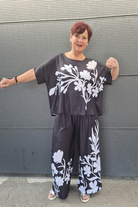 Curviss tuniek witte bloemprint