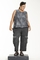 Gozzip Black singlet streep print