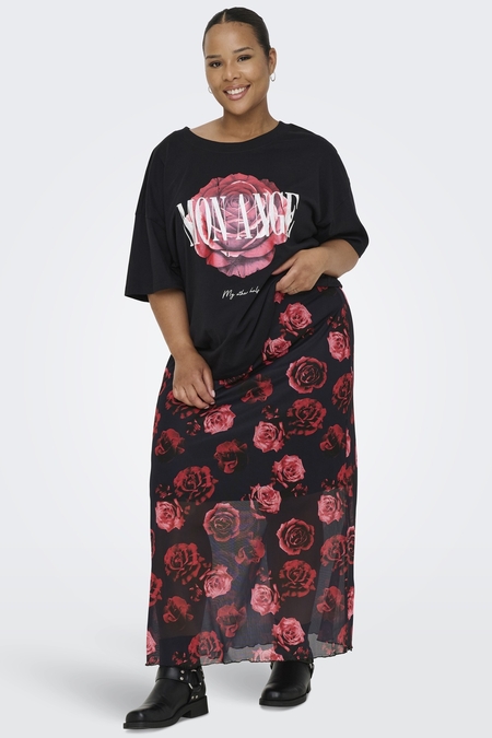 ONLY ECO midi rok rozen print