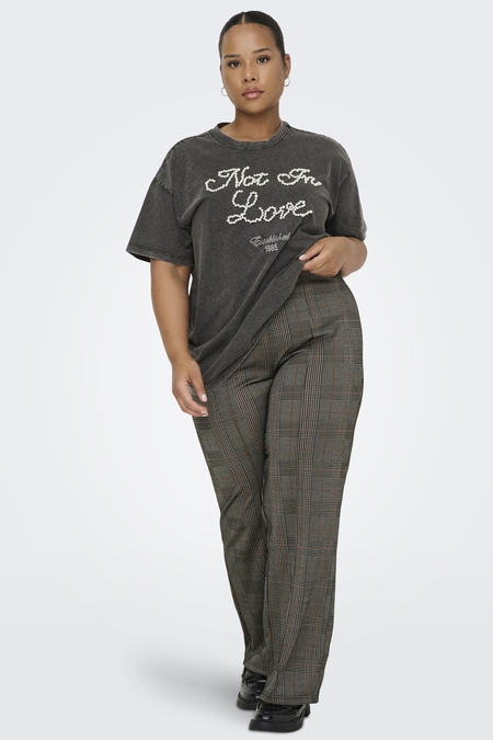 ONLY wijde pijpen broek ruit print