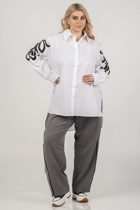 Curviss witte blouse met opdruk