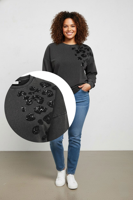 ONLY sweater met pailletten panterpr