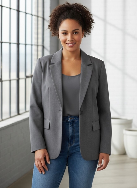 Yest Curve korte grijze blazer