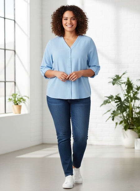 ONLY eco shirt v-hals lange mouw