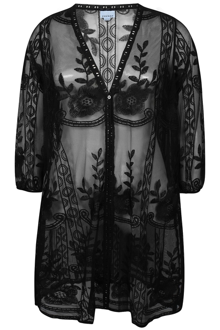 Zhenzi voile lange blouse jasje