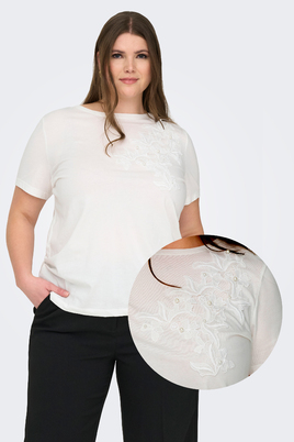 ONLY eco T-shirt Broderie en Parels