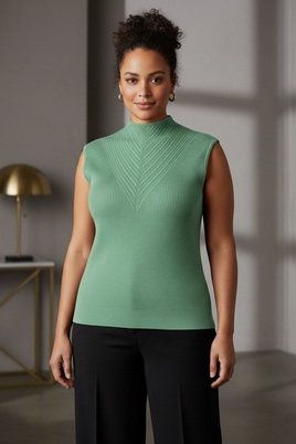 YESTA trui mouwloos V inbrei