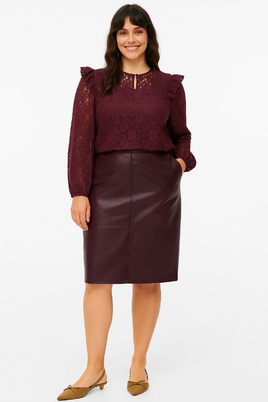 VERO MODA curve imitatie lederen rok