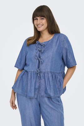 ONLY blouse denimlook striksluiting