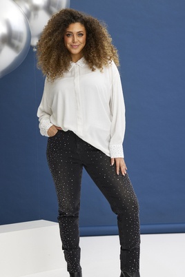 ZHENZI blouse Dora studs kraag manch