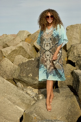 ZHENZI jurk kaftan Myri snake motief
