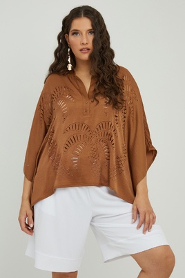 Mat fashion blouse opengewerkt