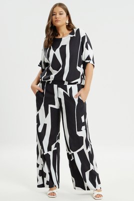 Mat Fashion broek wijd print
