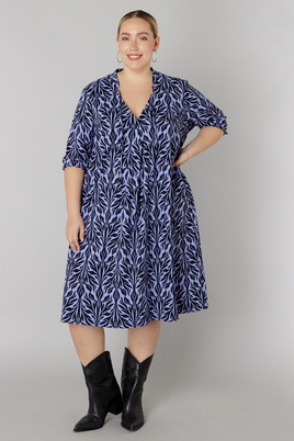 COLLETTA jurk V hals print
