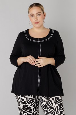 COLLETTA shirt witte stiksels