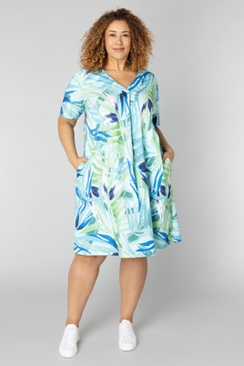 COLLETTA jurk travel V hals overslag