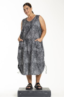Gozzip Black jurk Lula streep print