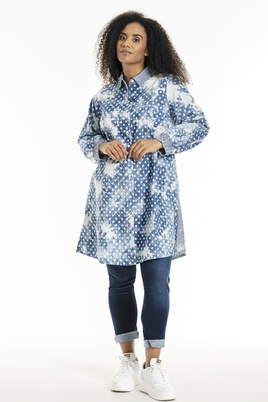 Studio print blouse stip-streep